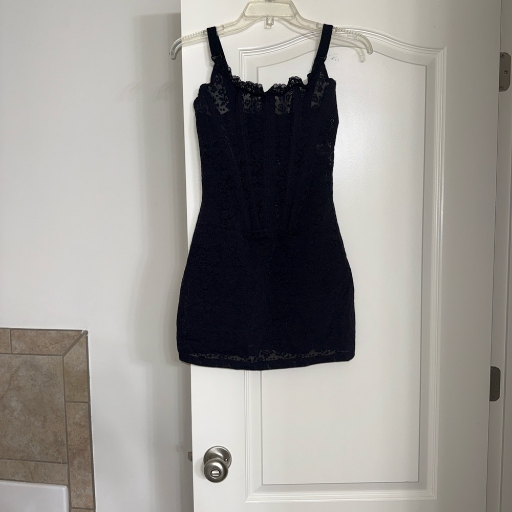 Reclaimed Vintage Black Lace Shapewear Dress